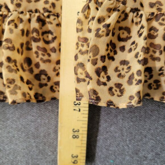 Rachel Parcell S Animal Print Smocked Ruffle Long Sleeve Baby Dress 852 - Picture 11 of 11